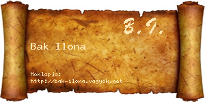Bak Ilona névjegykártya