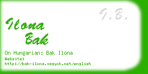 ilona bak business card